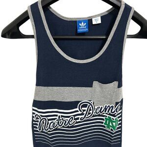 Vintage Adidas Notre Dame Fighting Irish Tank Top Shirt Size Medium Blue